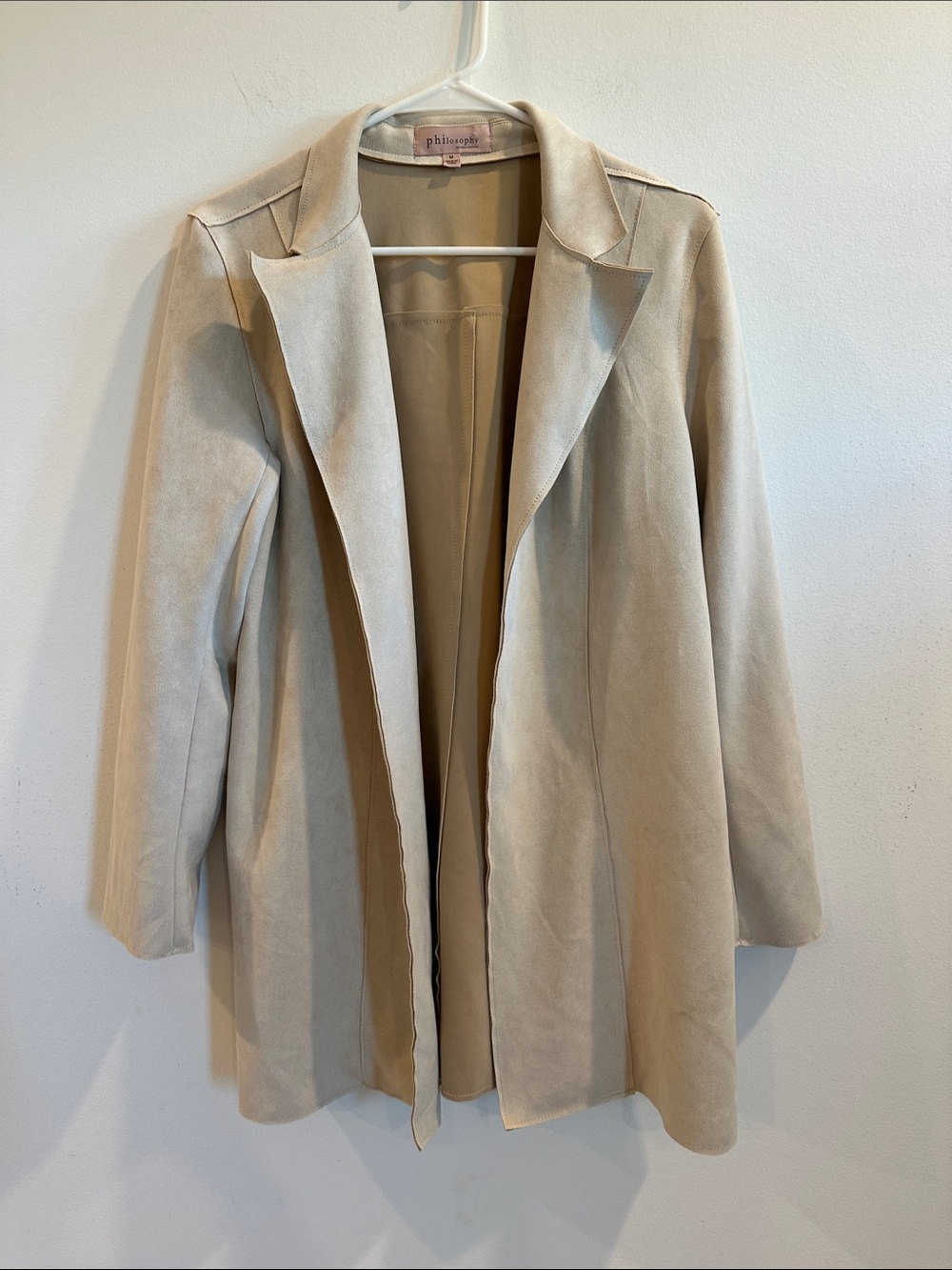 Philosophy Neutral Beige Open-Front Blazer Jacket